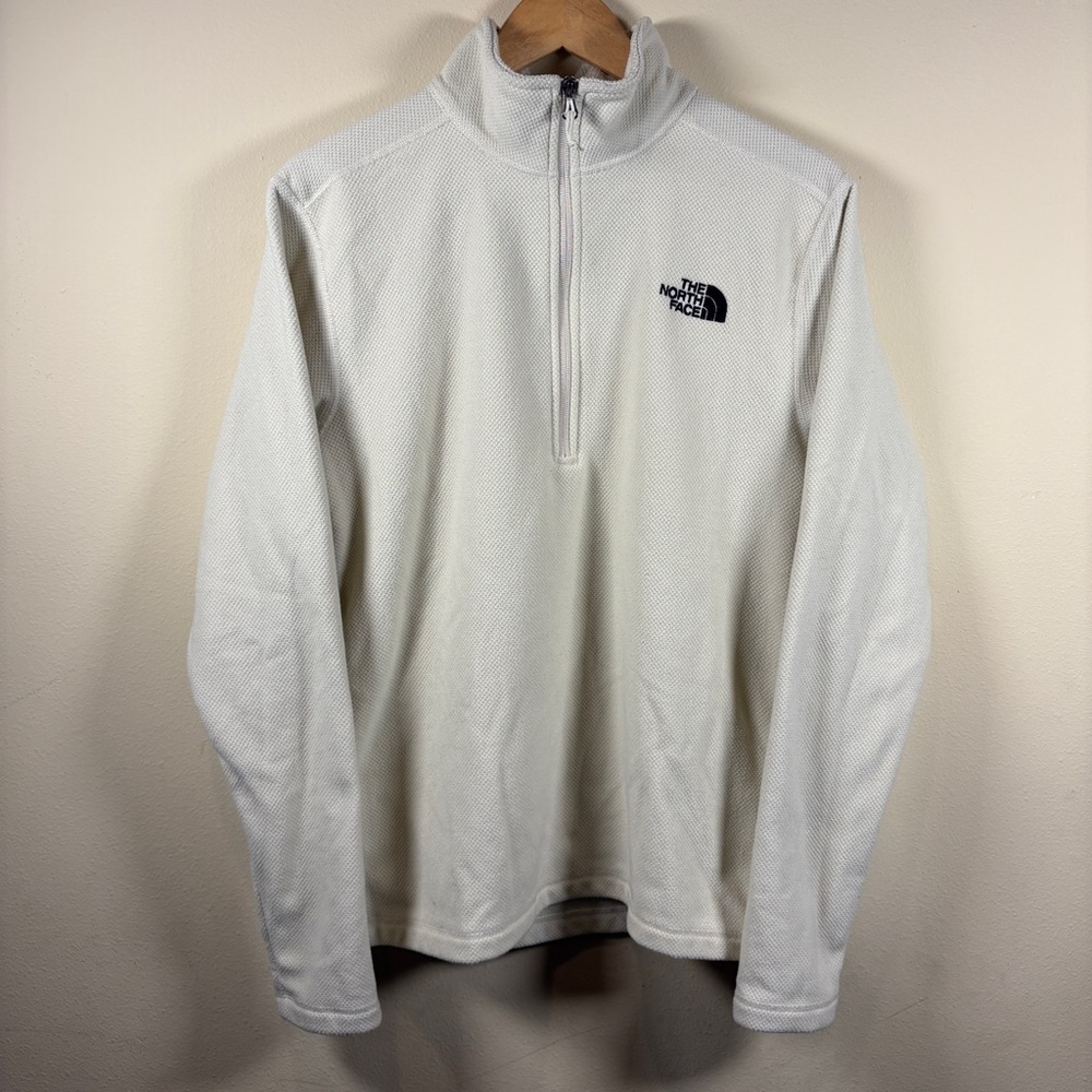 The North Face Cream Sweater 1/4 Zip Waffle Fleece Pullover Thermal